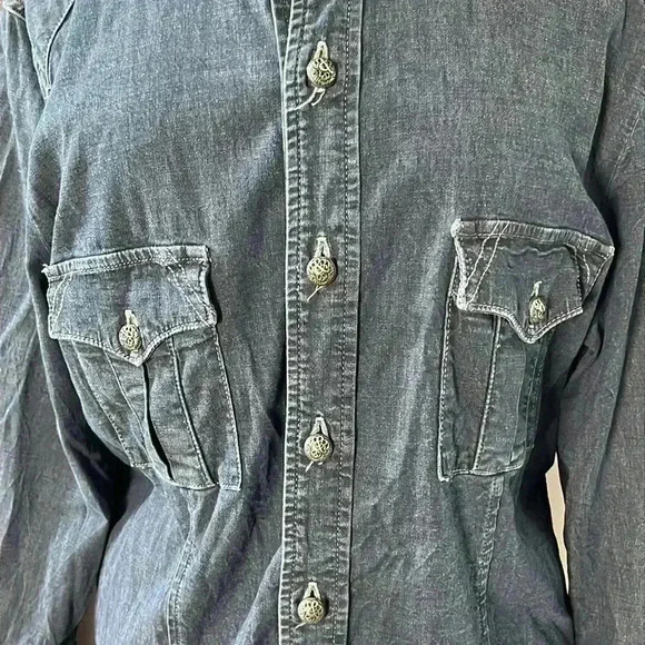 Rock and Republic Western Denim Button Front Top Size XL - Picture 4 of 9